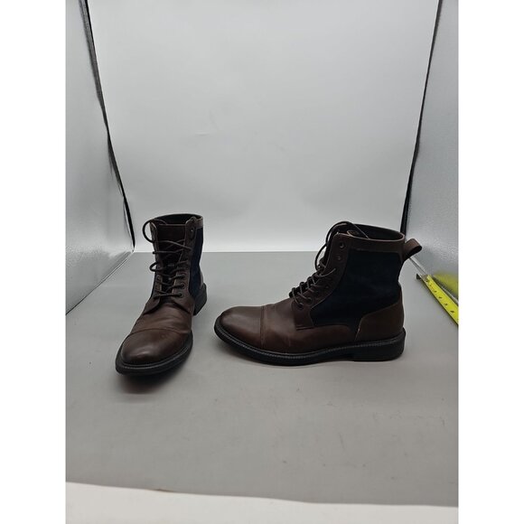 Kenneth Cole REACTION Men'ls Ankle Tie Suede Boot Brown Bluec Leather Sz US 7 - Picture 1 of 9